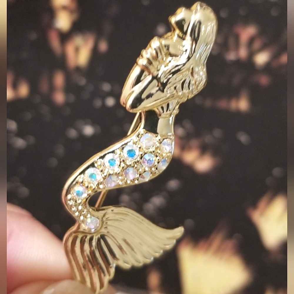 RARE Danecraft Mermaid Brooch Pin Vintage